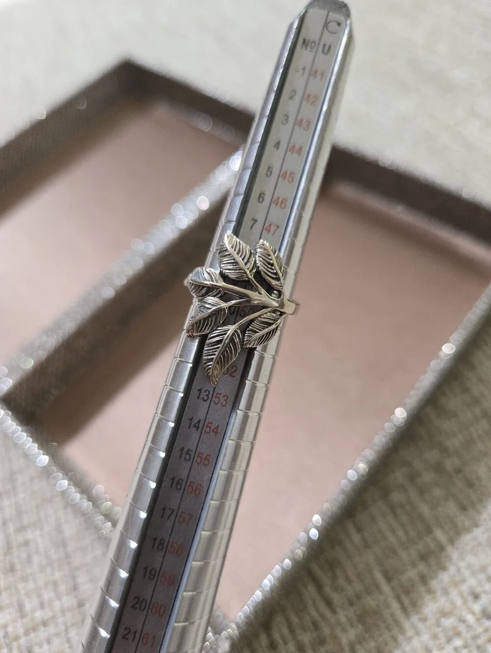 Paz Creations Sterling Silver Leaf Cluster Ring